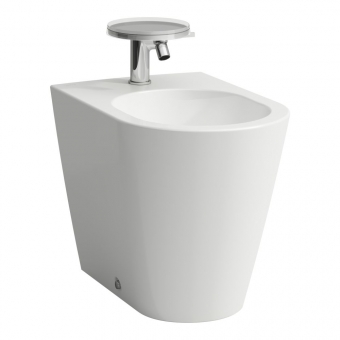 Bidė Laufen KARTELL, pastatoma, 1 anga maišytuvui viduryje, be šoninių angų vandens įvadui, spalva - balta LCC (LAUFEN Clean Coat) 